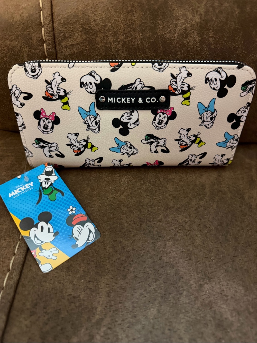Disney Mickey & Co. Cream Wallet with Multicolor Character Print
